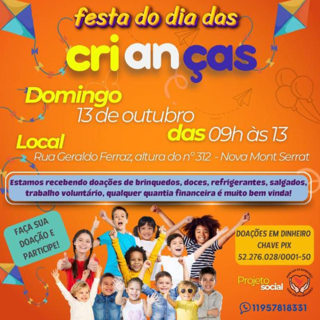 ONG arrecada brinquedos, doces e doações em dinheiro para evento para crianças 